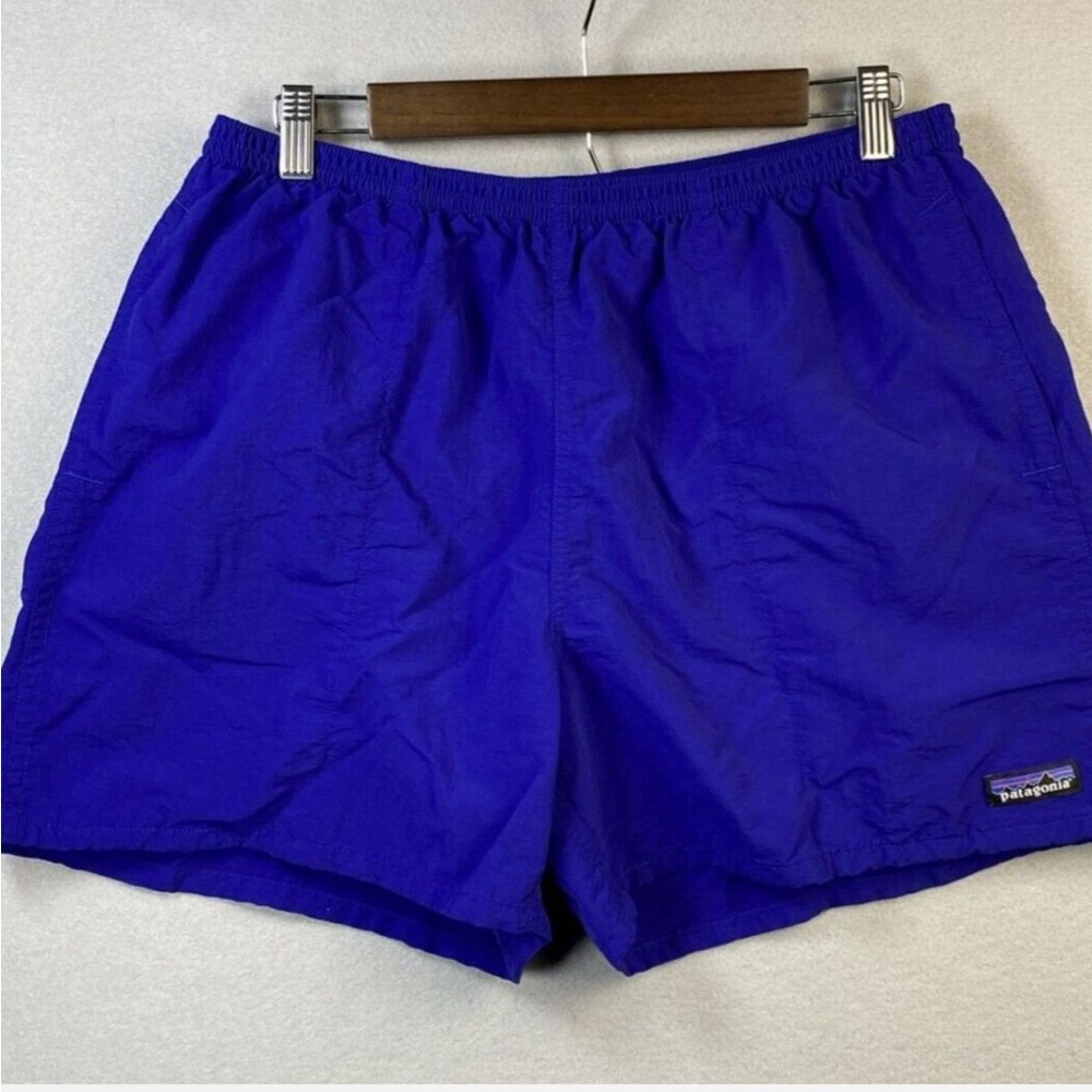SOLD** Patagonia Baggies Shorts Men L Blue 5” Inseam Nylon Hybrid Swim Trunk